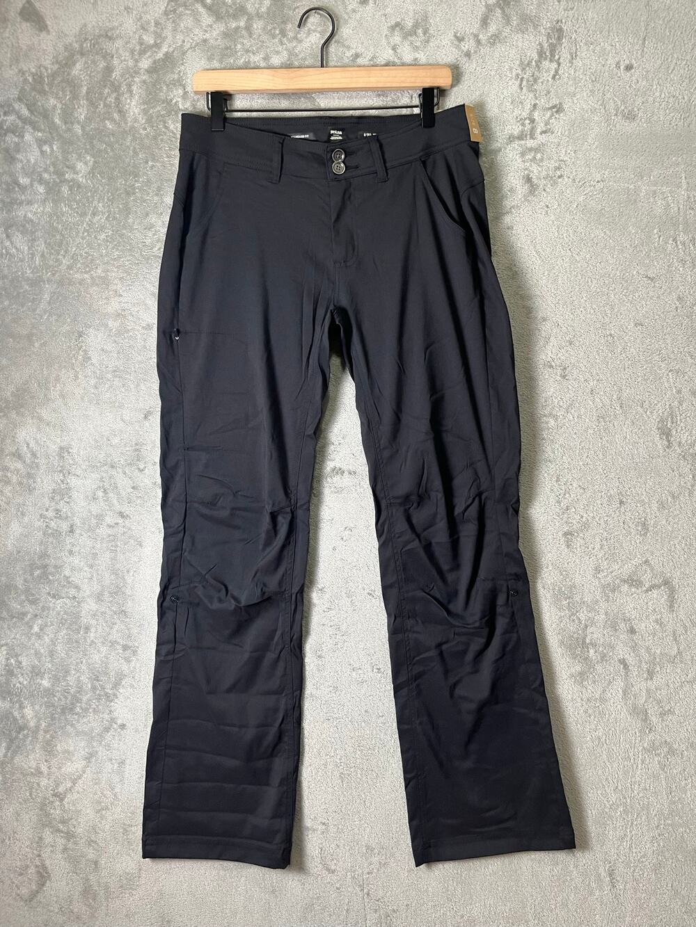 prAna Halle Pant Black Stretch Zion Mid Rise Bootcut Hiking Pants Women's 8 New